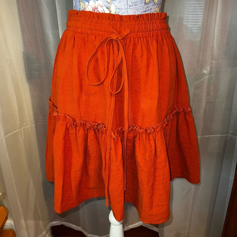 Fall Boho Burnt Orange Skirt